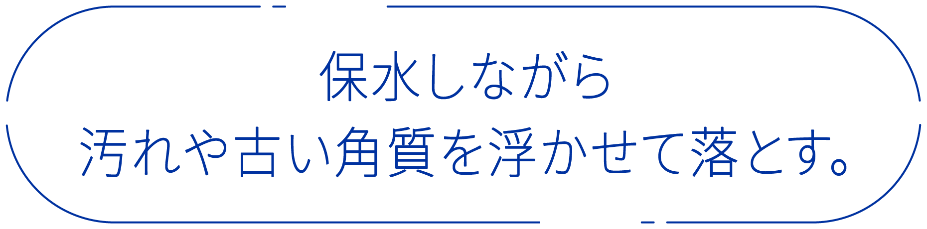 保水しながら汚れや古い角質を浮かせて落とす。